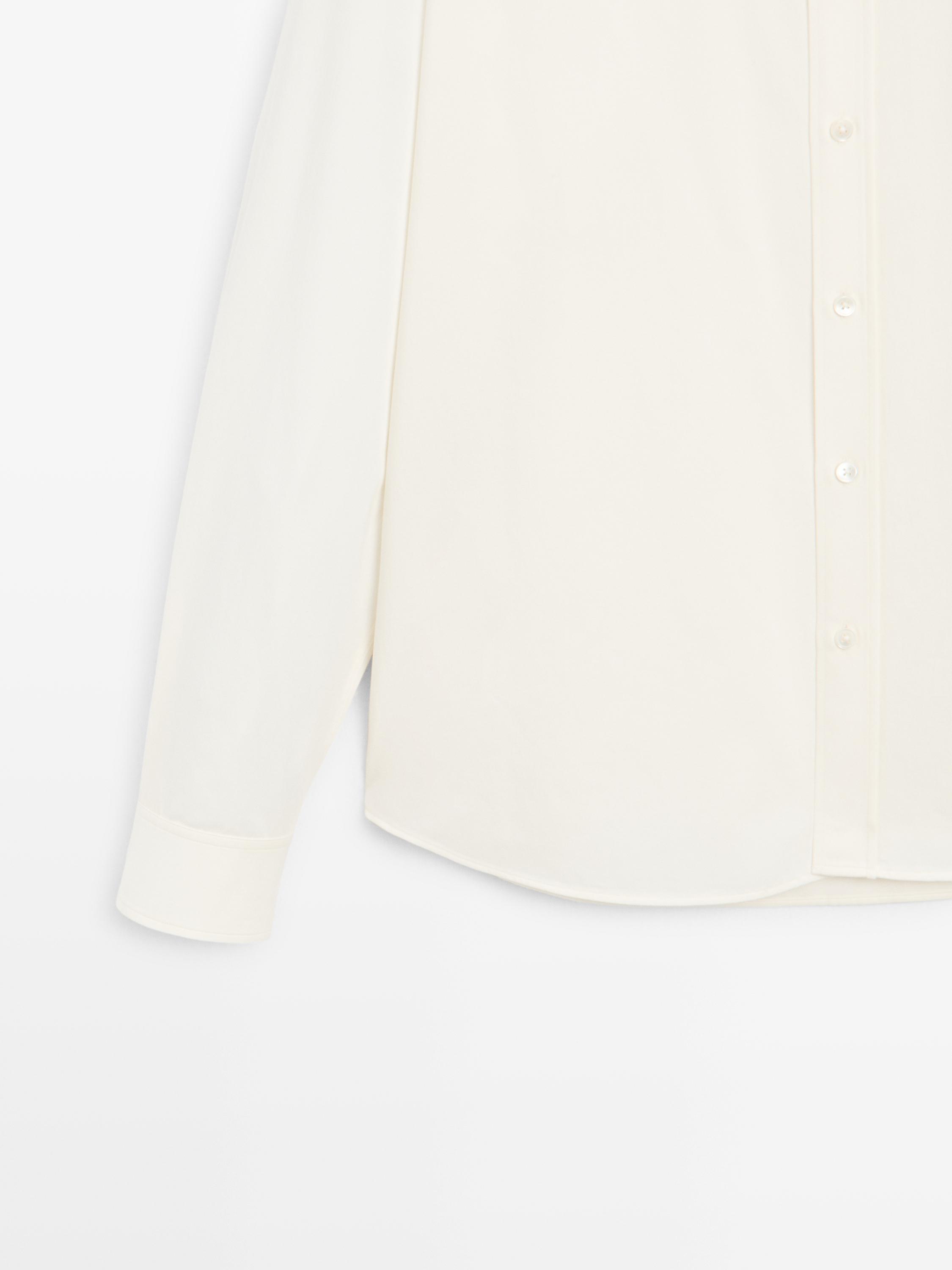 Regular fit cotton blend shirt